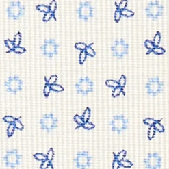 CRAVATTA SARTORIALE CLASSICA IN SETA BIANCA Microfantasia fiore
