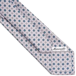 CRAVATTA SARTORIALE CLASSICA IN SETA GRIGIO CHIARO Microfantasia fiore