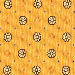 CRAVATTA SARTORIALE CLASSICA IN SETA GIALLA Microfantasia fiore