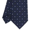 CRAVATTA SARTORIALE CLASSICA IN SETA BLU SCURO Microfantasia fiore