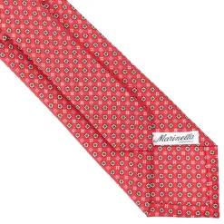 CRAVATTA SARTORIALE CLASSICA IN SETA ROSSA Microfantasia fiore