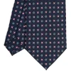 CRAVATTA SARTORIALE CLASSICA IN SETA BLU SCURO Microfantasia fiore