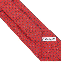 CRAVATTA SARTORIALE CLASSICA IN SETA ROSSA Microfantasia fiore