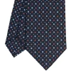 CRAVATTA SARTORIALE CLASSICA IN SETA BLU SCURO Microfantasia fiore