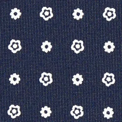 CRAVATTA SARTORIALE CLASSICA IN SETA BLU SCURO Microfantasia fiore