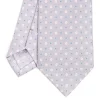 CRAVATTA SARTORIALE CLASSICA IN SETA GRIGIO CHIARO Microfantasia fiore