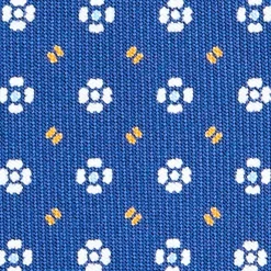 CRAVATTA SARTORIALE CLASSICA IN SETA BLU Microfantasia fiore