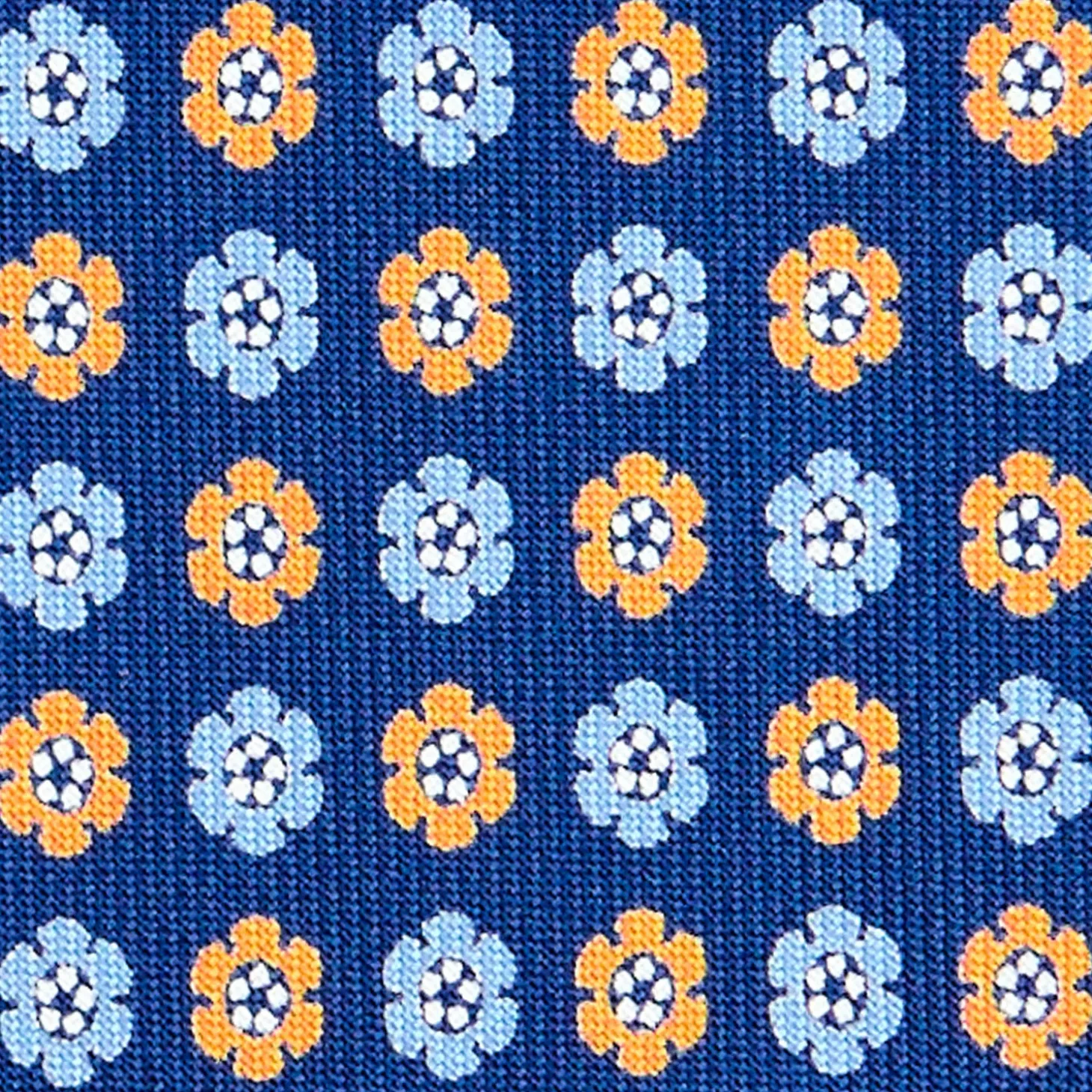 CRAVATTA SARTORIALE CLASSICA IN SETA BLU Microfantasia fiore