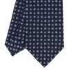 CRAVATTA SARTORIALE CLASSICA IN SETA BLU SCURO Microfantasia fiore