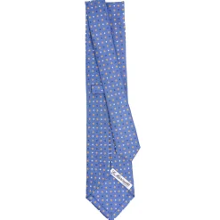 CRAVATTA SARTORIALE CLASSICA IN SETA AZZURRO POLVERE Microfantasia fiore