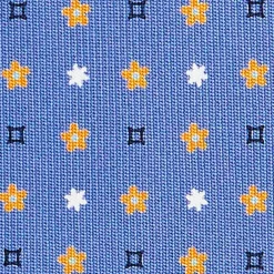 CRAVATTA SARTORIALE CLASSICA IN SETA AZZURRO POLVERE Microfantasia fiore