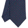 CRAVATTA SARTORIALE CLASSICA IN SETA BLU SCURO Microfantasia fiore