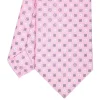 CRAVATTA SARTORIALE CLASSICA IN SETA ROSA Microfantasia fiore