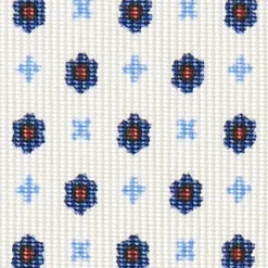 CRAVATTA SARTORIALE CLASSICA IN SETA BIANCA Microfantasia fiore