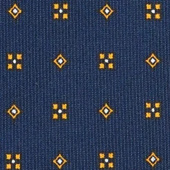 CRAVATTA SARTORIALE CLASSICA IN SETA BLU SCURO Microfantasia fiore