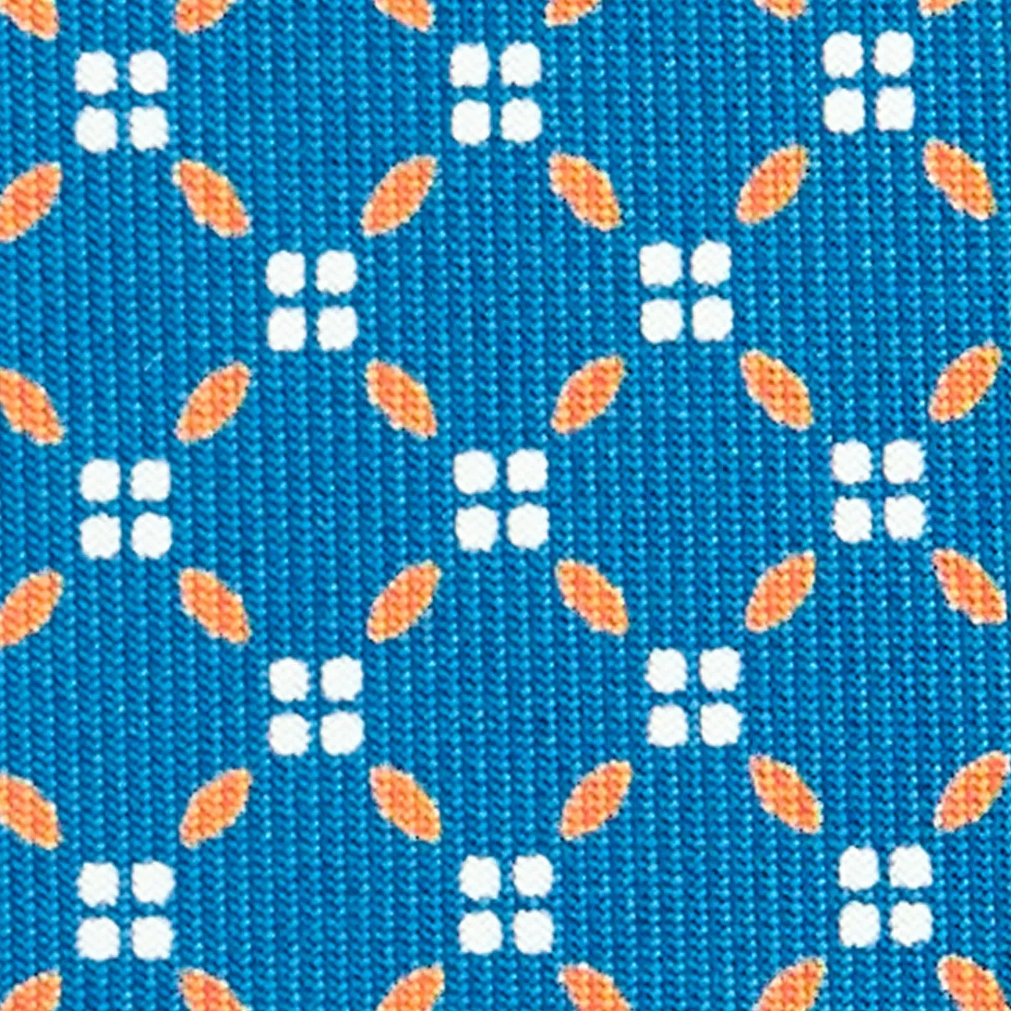 CRAVATTA SARTORIALE CLASSICA IN SETA BLU MEDIO Microfantasia fiore