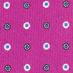 CRAVATTA SARTORIALE CLASSICA IN SETA FUCSIA Microfantasia fiore