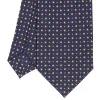 CRAVATTA SARTORIALE CLASSICA IN SETA BLU SCURO Microfantasia fiore