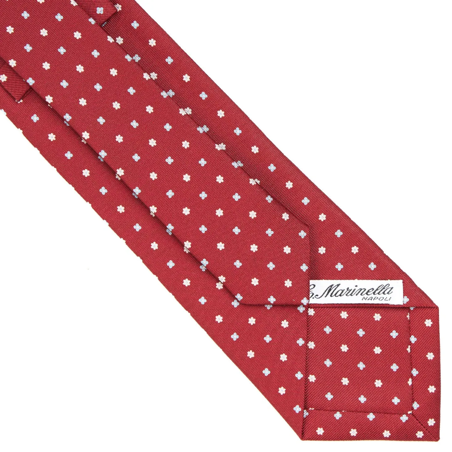 CRAVATTA SARTORIALE CLASSICA IN SETA BORDEAUX Microfantasia fiore