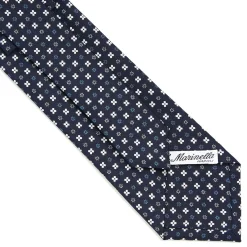 CRAVATTA SARTORIALE CLASSICA IN SETA BLU SCURO Microfantasia fiore