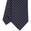 CRAVATTA SARTORIALE CLASSICA IN SETA BLU SCURO Microfantasia fiore