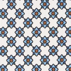 CRAVATTA SARTORIALE CLASSICA IN SETA BIANCA Microfantasia fiore