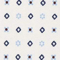 CRAVATTA SARTORIALE CLASSICA IN SETA BIANCA Microfantasia fiore