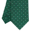 CRAVATTA SARTORIALE CLASSICA IN SETA VERDE OLIVA Microfantasia fiore