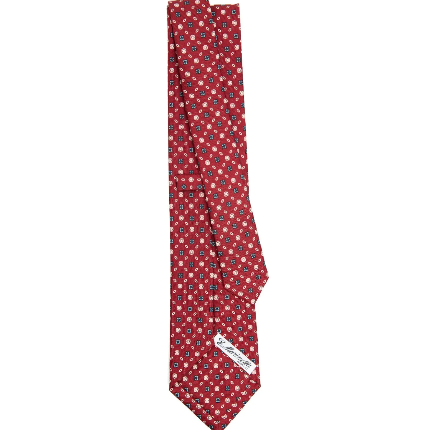 CRAVATTA SARTORIALE CLASSICA IN SETA BORDEAUX Microfantasia fiore