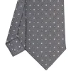 CRAVATTA SARTORIALE CLASSICA IN SETA GRIGIO SCURO Microfantasia fiore