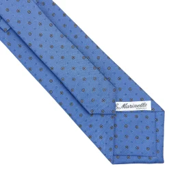 CRAVATTA SARTORIALE CLASSICA IN SETA AZZURRO POLVERE Microfantasia fiore