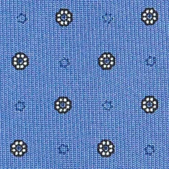 CRAVATTA SARTORIALE CLASSICA IN SETA AZZURRO POLVERE Microfantasia fiore
