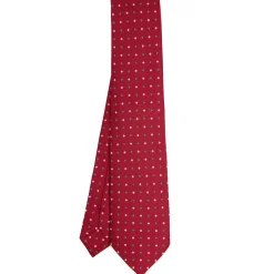 CRAVATTA SARTORIALE CLASSICA IN SETA BORDEAUX Microfantasia fiore