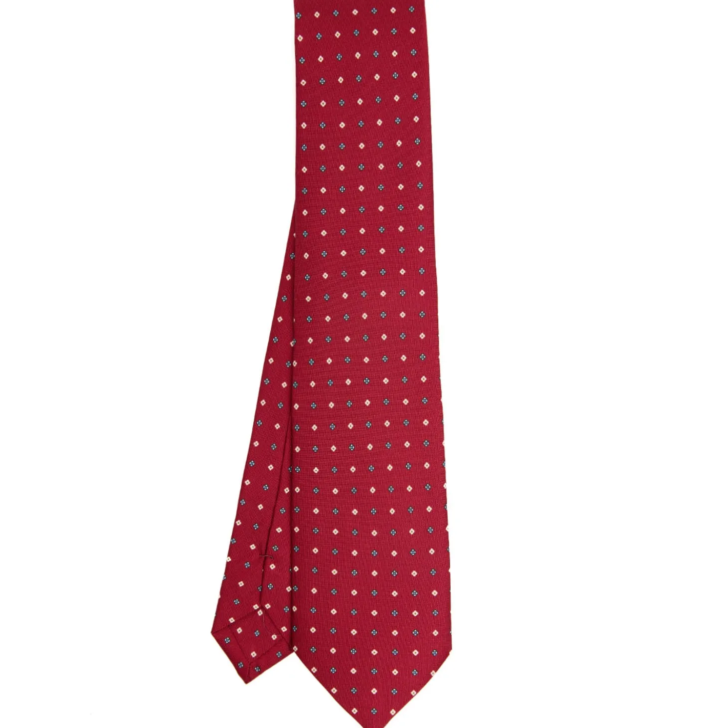 CRAVATTA SARTORIALE CLASSICA IN SETA BORDEAUX Microfantasia fiore