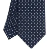 CRAVATTA SARTORIALE CLASSICA IN SETA BLU SCURO Microfantasia fiore