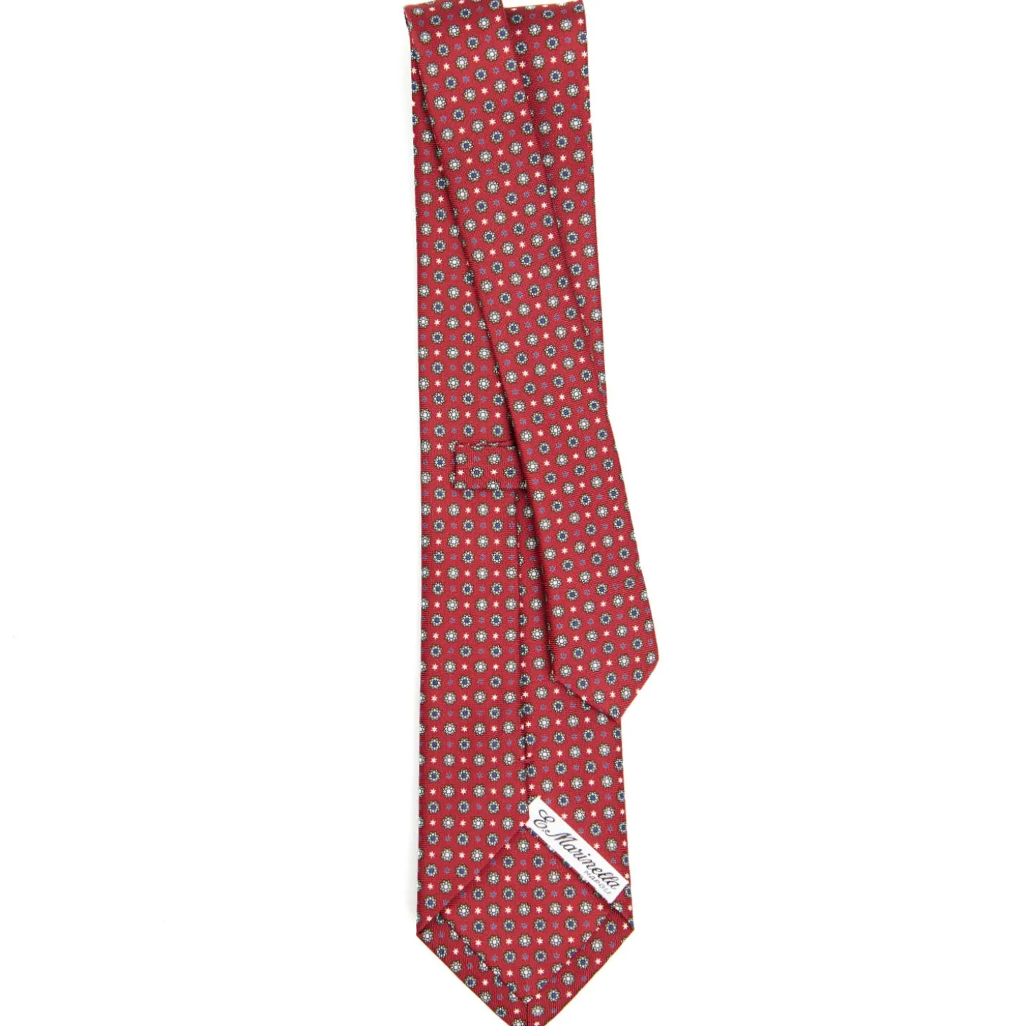 CRAVATTA SARTORIALE CLASSICA IN SETA BORDEAUX Microfantasia fiore