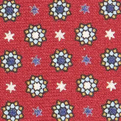 CRAVATTA SARTORIALE CLASSICA IN SETA BORDEAUX Microfantasia fiore