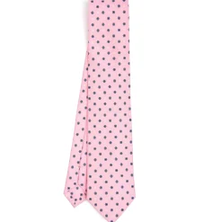 CRAVATTA SARTORIALE CLASSICA IN SETA ROSA Microfantasia fiore