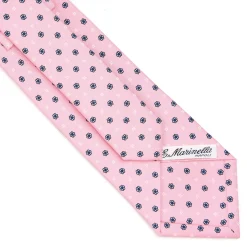 CRAVATTA SARTORIALE CLASSICA IN SETA ROSA Microfantasia fiore