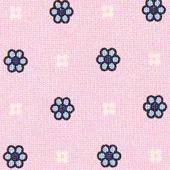 CRAVATTA SARTORIALE CLASSICA IN SETA ROSA Microfantasia fiore