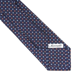 CRAVATTA SARTORIALE CLASSICA IN SETA BLU SCURO Microfantasia fiore