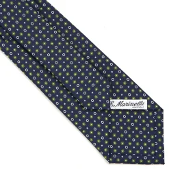 CRAVATTA SARTORIALE CLASSICA IN SETA BLU SCURO Microfantasia fiore