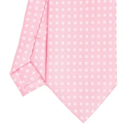 CRAVATTA SARTORIALE CLASSICA IN SETA ROSA Microfantasia fiore