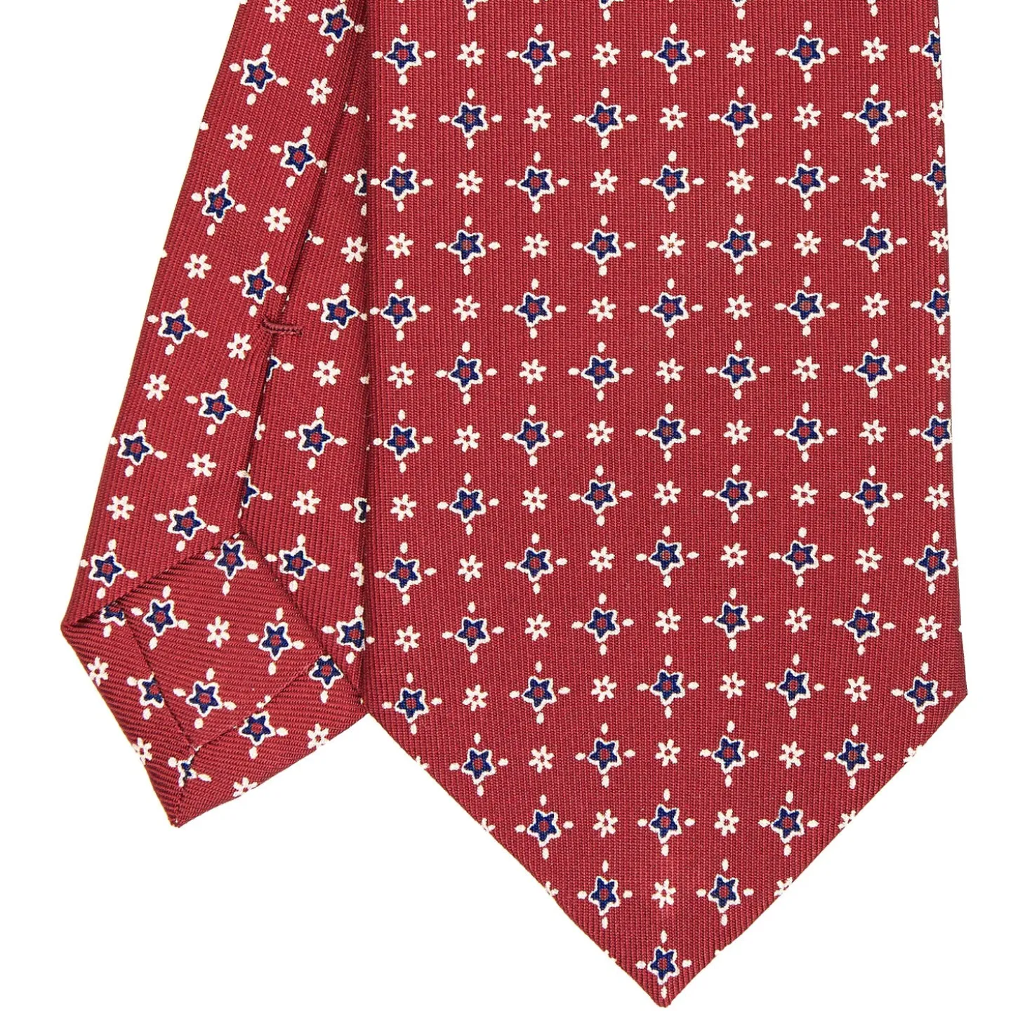 CRAVATTA SARTORIALE CLASSICA IN SETA BORDEAUX Macrofantasia fiore