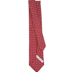 CRAVATTA SARTORIALE CLASSICA IN SETA BORDEAUX Macrofantasia fiore