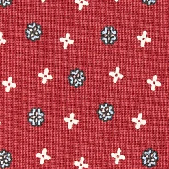 CRAVATTA SARTORIALE CLASSICA IN SETA BORDEAUX Microfantasia fiore