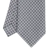 CRAVATTA SARTORIALE CLASSICA IN SETA GRIGIO SCURO Microfantasia fiore