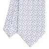 CRAVATTA SARTORIALE CLASSICA IN SETA BIANCA Microfantasia fiore