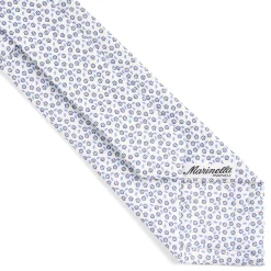CRAVATTA SARTORIALE CLASSICA IN SETA BIANCA Microfantasia fiore