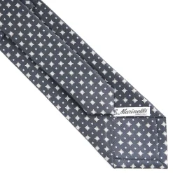 CRAVATTA SARTORIALE CLASSICA IN SETA GRIGIO SCURO Microfantasia fiore